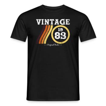 Classique Millésime 1983 - Edition Limitée Rétro 41 - T-shirt homme - noir - Devant - AI Model Male 178 light (178cm)