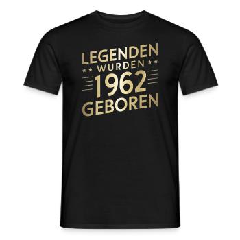 Legends were born in 1962 - Men's T-Shirt - black - Front - AI Model Male 178 light (178cm)
