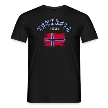 Vennesla Norway - Men's T-Shirt - black - Front - AI Model Male 178 light (178cm)