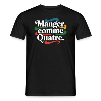 Manger comme quatre - T-shirt homme - noir - Devant - AI Model Male 178 light (178cm)