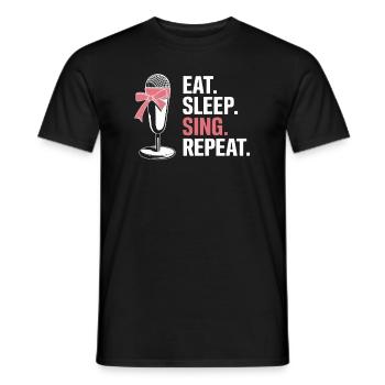 Manger Dormir Chanter Répéter - T-shirt homme - noir - Devant - AI Model Male 178 light (178cm)