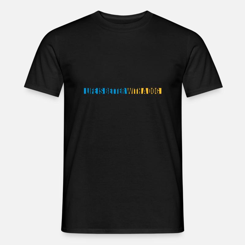 better with a dog - Männer T-Shirt - Schwarz