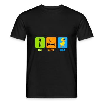 Ente Duck Eat Sleep Geschenk - Männer T-Shirt - Schwarz - Vorne - AI Model Male 178 light (178cm)