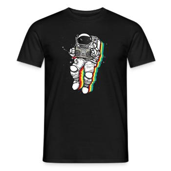 Astronaute musique univers radio univers arc en ciel - T-shirt homme - noir - Devant - AI Model Male 178 light (178cm)