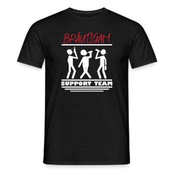 JGA - Bräutigam Support Team - Männer T-Shirt - Schwarz - Vorne - AI Model Male 178 light (178cm)