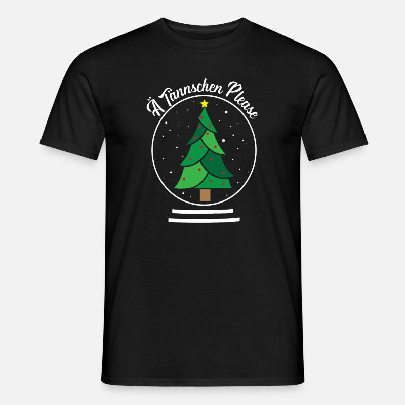 Sächsisch Tannenbaum Spruch - Ä Tännschen Please - Männer T-Shirt - Schwarz