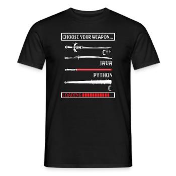 Programmers Gift Java C Programming - Men's T-Shirt - black - Front - AI Model Male 178 light (178cm)