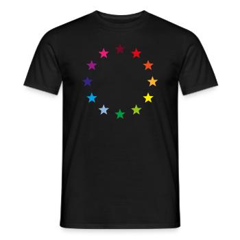 Europe Star Brexit LGBT Gift Rainbow Gay - Men's T-Shirt - black - Front - AI Model Male 178 light (178cm)