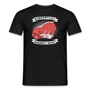 Rinderfilet krümelt nicht Spruch - Männer T-Shirt - Schwarz - Vorne - AI Model Male 178 light (178cm)