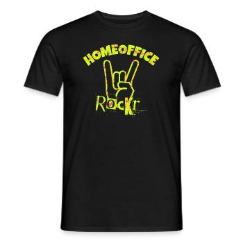 Bureau à domicile ROCKR - T-shirt homme - noir - Devant - AI Model Male 178 light (178cm)