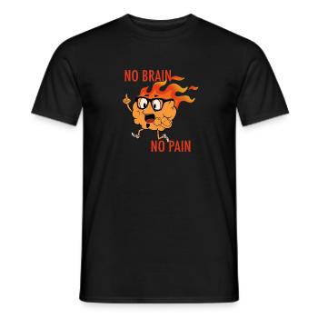 Mr. Brain - No Brain No Pain - T-shirt homme - noir - Devant - AI Model Male 178 light (178cm)