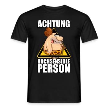 Hochsensibel - Männer T-Shirt - Schwarz - Vorne - AI Model Male 178 light (178cm)