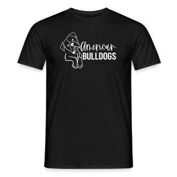 AMERICAN BULLDOG DOGS LOVE BULLDOG MOTIFS - Men's T-Shirt - black - Front - AI Model Male 178 light (178cm)