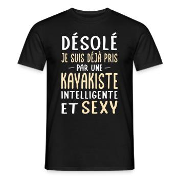 Désolé déjà pris par une kayakiste sexy - T-shirt homme - noir - Devant - AI Model Male 178 light (178cm)