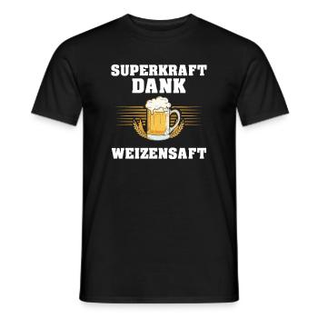 Superkraft Dank Weizensaft Lustiger Bier Spruch - Männer T-Shirt - Schwarz - Vorne - AI Model Male 178 light (178cm)