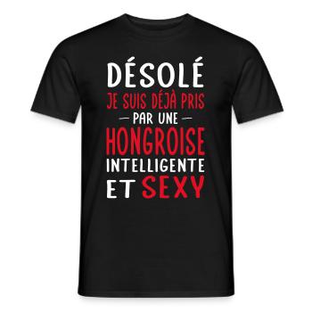 Désolé déjà pris par une Hongroise sexy - T-shirt homme - noir - Devant - AI Model Male 178 light (178cm)