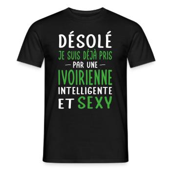 Désolé déjà pris par une Ivoirienne sexy - T-shirt homme - noir - Devant - AI Model Male 178 light (178cm)
