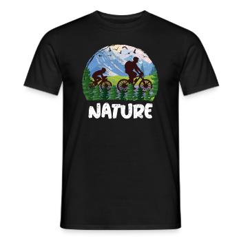 Nature Cyclist Mountains Wilderness - Men's T-Shirt - black - Front - AI Model Male 178 light (178cm)