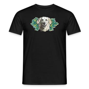 Golden Retriever's Head - In Graffiti #1 - Men's T-Shirt - black - Front - AI Model Male 178 light (178cm)
