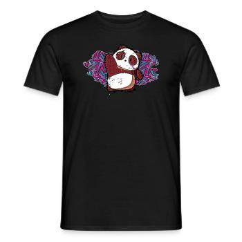 Panda - In Graffiti #1 - Men's T-Shirt - black - Front - AI Model Male 178 light (178cm)