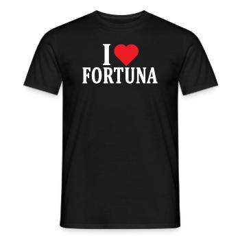 T-Shirt I love Fortuna T-Shirt Geschenkidee - Männer T-Shirt - Schwarz - Vorne - AI Model Male 178 light (178cm)