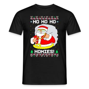 Ho Ho Homies Ugly Weihnachten - Männer T-Shirt - Schwarz - Vorne - AI Model Male 178 light (178cm)