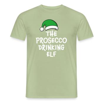 Der Prosecco-Trinkelf - Männer T-Shirt - Sage - Vorne - AI Model Male 178 light (178cm)
