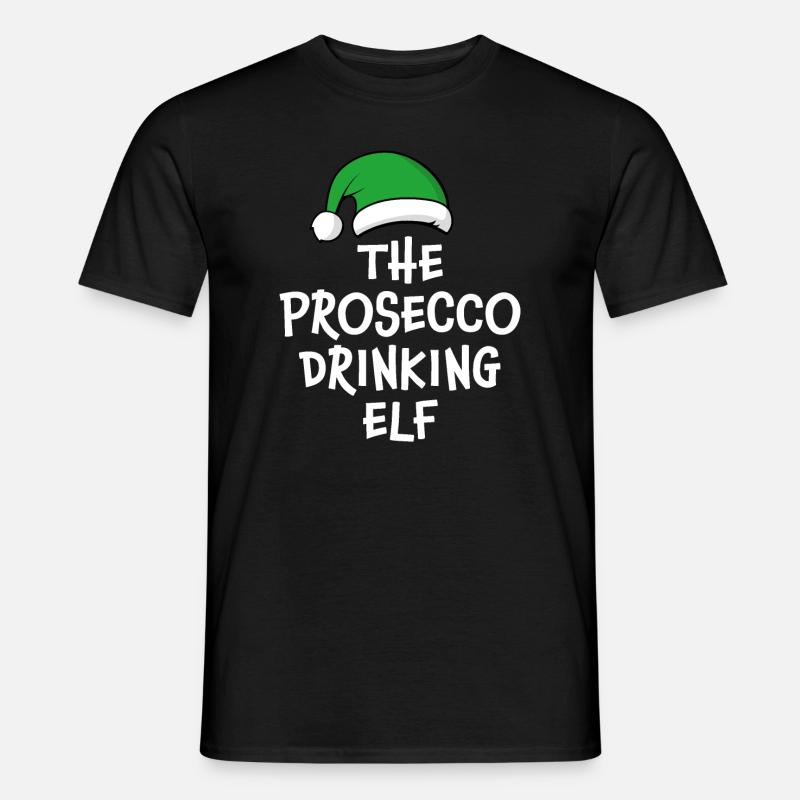 Der Prosecco-Trinkelf - Männer T-Shirt - Schwarz