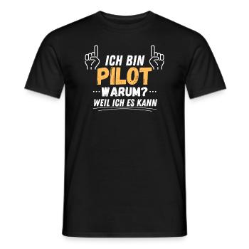 Ich bin Pilot. Warum?! Weil ich es kann! - Männer T-Shirt - Schwarz - Vorne - AI Model Male 178 light (178cm)