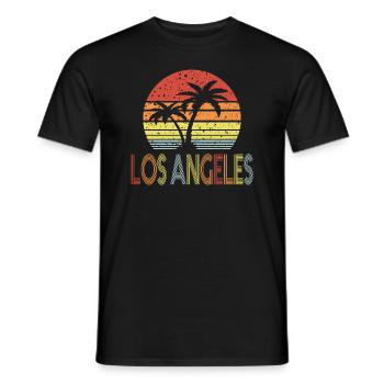 Los Angeles Retro Sun 01 - T-shirt homme - noir - Devant - AI Model Male 178 light (178cm)