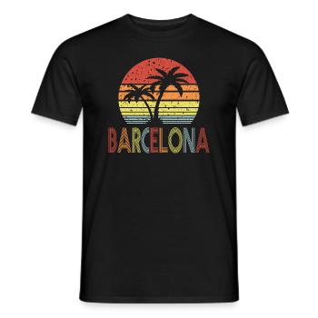 Barcelone Rétro soleil 01 - T-shirt homme - noir - Devant - AI Model Male 178 light (178cm)