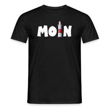 Moin Leuchtturm Norddeutsch See Meer - Männer T-Shirt - Schwarz - Vorne - AI Model Male 178 light (178cm)