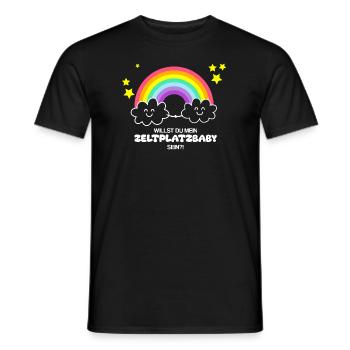 Willst du mein Zeltplatzbaby sein - Männer T-Shirt - Schwarz - Vorne - AI Model Male 178 light (178cm)
