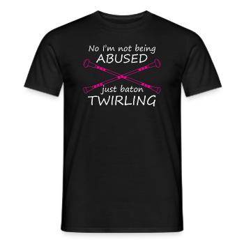 Non, je ne suis pas maltraité, juste en virevoltant matraque - T-shirt homme - noir - Devant - AI Model Male 178 light (178cm)