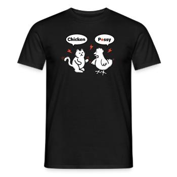 Chaton vs. Poulet - T-shirt homme - noir - Devant - AI Model Male 178 light (178cm)