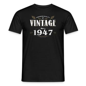 77 Years Old Vintage 1947 Limited Edition 77th - Men's T-Shirt - black - Front - AI Model Male 178 light (178cm)