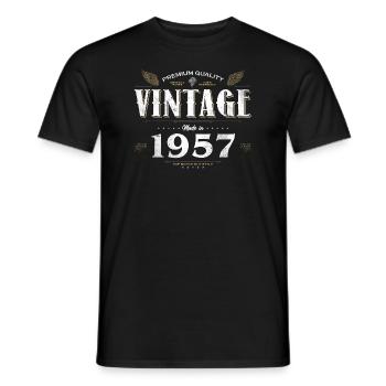 67 ans vintage 1957 édition limitée 67ème - T-shirt homme - noir - Devant - AI Model Male 178 light (178cm)