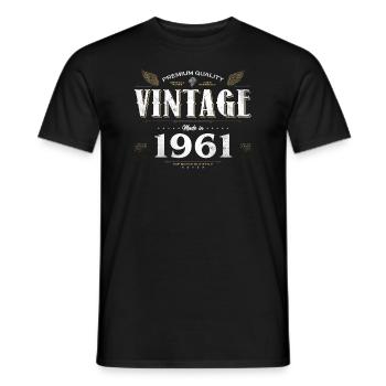 63 ans Millésime 1961 Edition Limitée 63ème - T-shirt homme - noir - Devant - AI Model Male 178 light (178cm)