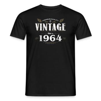 60 Years Old Vintage 1964 Limited Edition 60th - Men's T-Shirt - black - Front - AI Model Male 178 light (178cm)