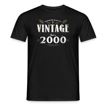 24 Years Old Vintage 2000 Limited Edition 24th - Men's T-Shirt - black - Front - AI Model Male 178 light (178cm)