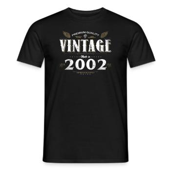 22 Years Old Vintage 2002 Limited Edition 22nd - Men's T-Shirt - black - Front - AI Model Male 178 light (178cm)