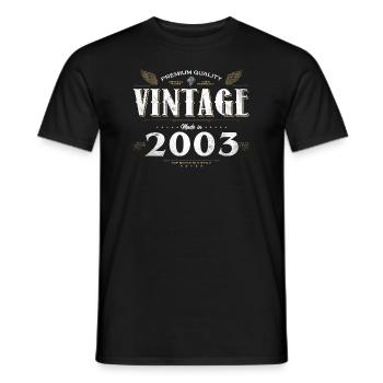 21 Years Old Vintage 2003 Limited Edition 21st - Men's T-Shirt - black - Front - AI Model Male 178 light (178cm)