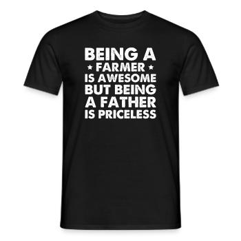 Être agriculteur, c’est génial, mais être père - T-shirt homme - noir - Devant - AI Model Male 178 light (178cm)