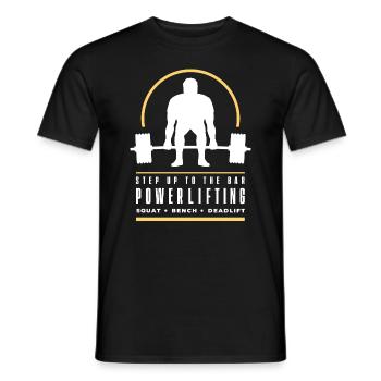 Powerlifting Deadlift | Step Up To The Bar | Gym - Men's T-Shirt - black - Front - AI Model Male 178 light (178cm)