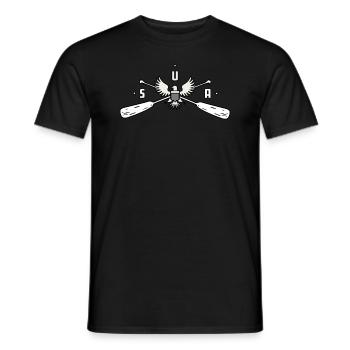 Rowing USA - Men's T-Shirt - black - Front - AI Model Male 178 light (178cm)