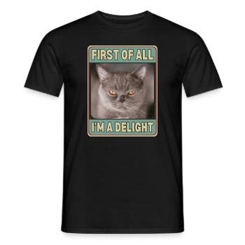 First Of All I'm A Delight - Men's T-Shirt - black - Front - AI Model Male 178 light (178cm)