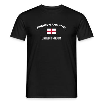 Brighton And Hove England Englische Flagge - Männer T-Shirt - Schwarz - Vorne - AI Model Male 178 light (178cm)