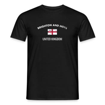 Brighton And Hove England Vintage Englische Flagge - Männer T-Shirt - Schwarz - Vorne - AI Model Male 178 light (178cm)