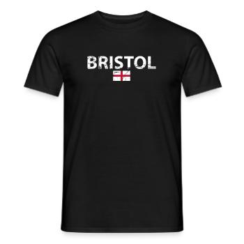 Bristol Angleterre Vintage Drapeau anglais Anglais - T-shirt homme - noir - Devant - AI Model Male 178 light (178cm)