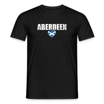 Aberdeen Écosse Vintage Drapeau de l’Écosse - T-shirt homme - noir - Devant - AI Model Male 178 light (178cm)